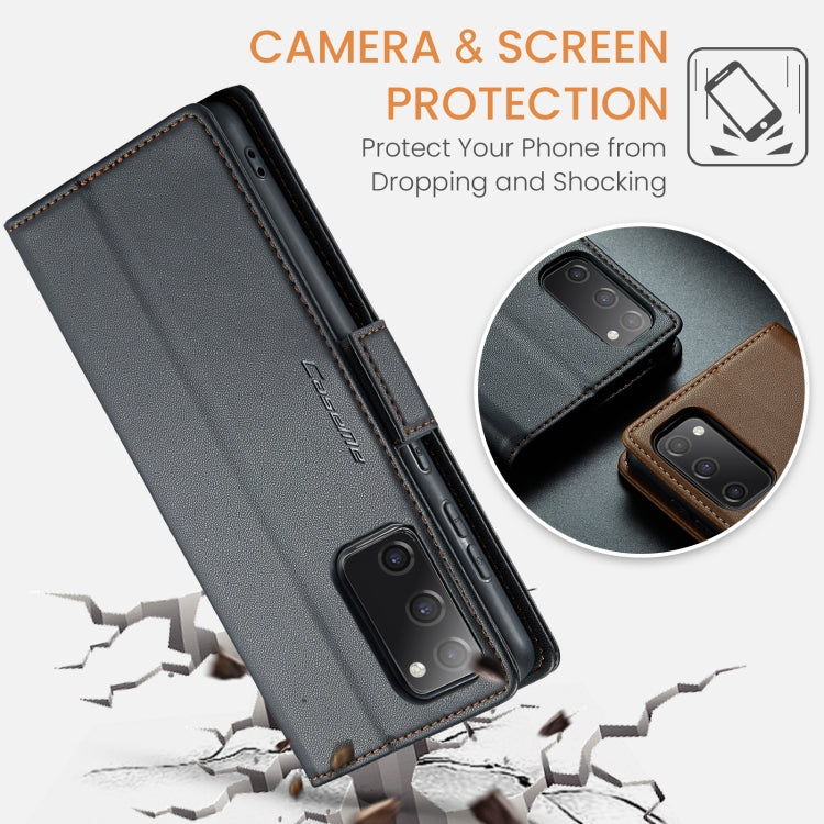 For Samsung Galaxy S20 FE CaseMe 023 Butterfly Buckle Litchi Texture RFID Anti-theft Leather Phone Case(Black) - Galaxy S20 FE Cases by CaseMe | Online Shopping UK | buy2fix