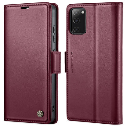 For Samsung Galaxy S20 FE CaseMe 023 Butterfly Buckle Litchi Texture RFID Anti-theft Leather Phone Case(Wine Red) - Galaxy S20 FE Cases by CaseMe | Online Shopping UK | buy2fix