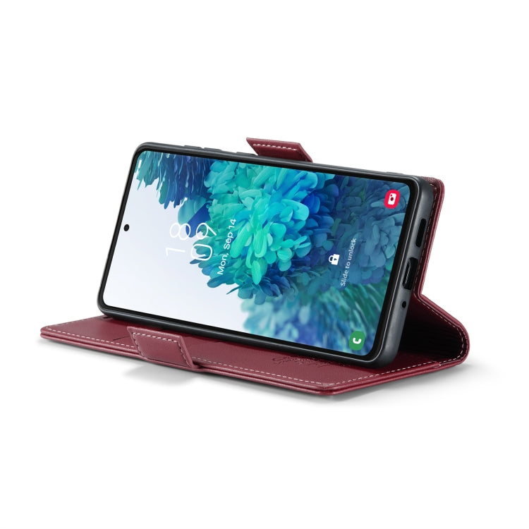For Samsung Galaxy S20 FE CaseMe 023 Butterfly Buckle Litchi Texture RFID Anti-theft Leather Phone Case(Wine Red) - Galaxy S20 FE Cases by CaseMe | Online Shopping UK | buy2fix