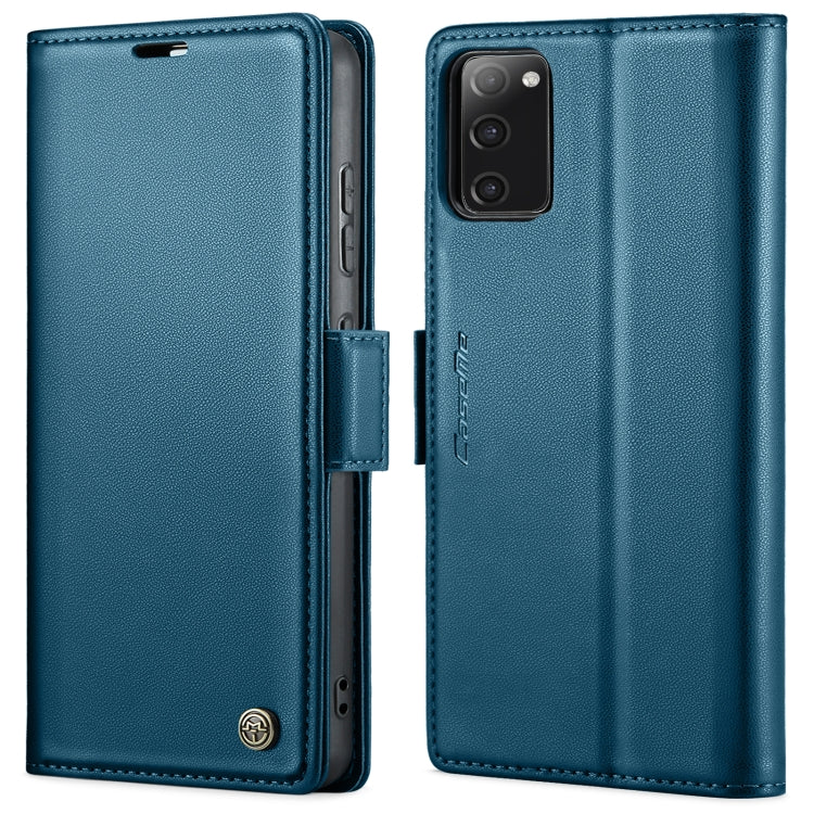 For Samsung Galaxy S20 FE CaseMe 023 Butterfly Buckle Litchi Texture RFID Anti-theft Leather Phone Case(Blue) - Galaxy S20 FE Cases by CaseMe | Online Shopping UK | buy2fix