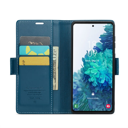 For Samsung Galaxy S20 FE CaseMe 023 Butterfly Buckle Litchi Texture RFID Anti-theft Leather Phone Case(Blue) - Galaxy S20 FE Cases by CaseMe | Online Shopping UK | buy2fix