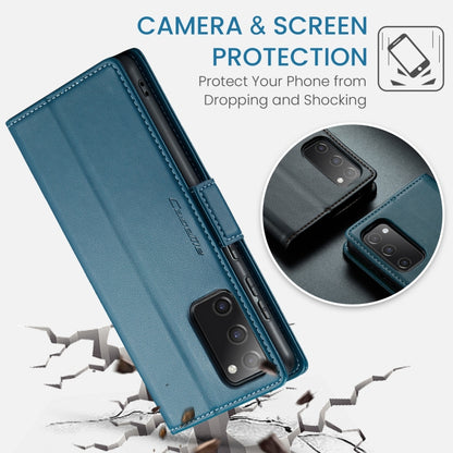 For Samsung Galaxy S20 FE CaseMe 023 Butterfly Buckle Litchi Texture RFID Anti-theft Leather Phone Case(Blue) - Galaxy S20 FE Cases by CaseMe | Online Shopping UK | buy2fix
