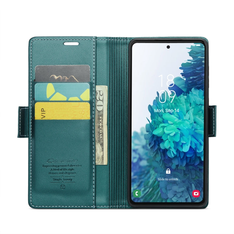 For Samsung Galaxy S20 FE CaseMe 023 Butterfly Buckle Litchi Texture RFID Anti-theft Leather Phone Case(Pearly Blue) - Galaxy S20 FE Cases by CaseMe | Online Shopping UK | buy2fix