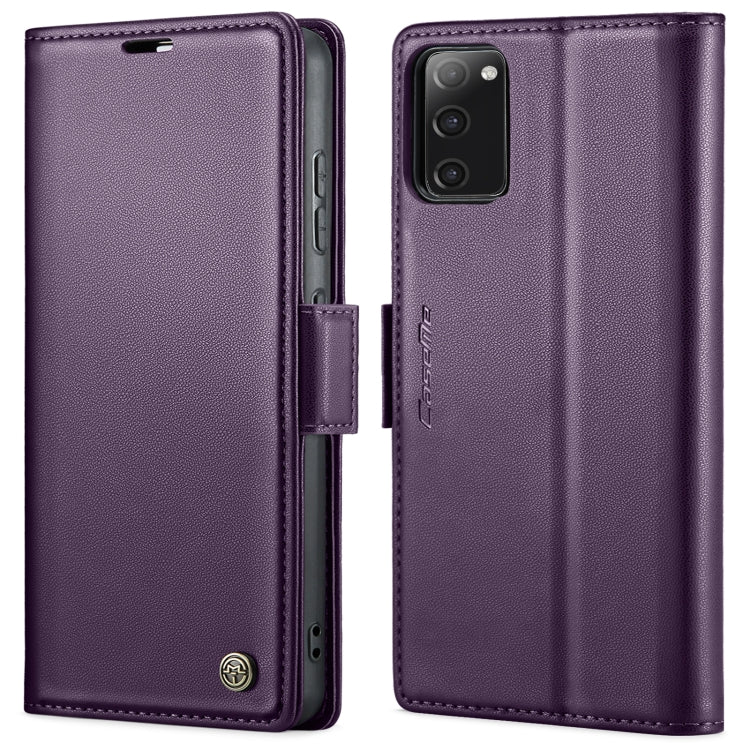 For Samsung Galaxy S20 FE CaseMe 023 Butterfly Buckle Litchi Texture RFID Anti-theft Leather Phone Case(Pearly Purple) - Galaxy S20 FE Cases by CaseMe | Online Shopping UK | buy2fix