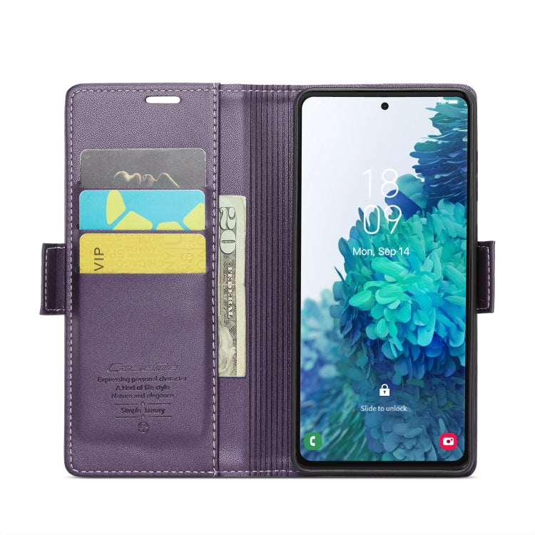 For Samsung Galaxy S20 FE CaseMe 023 Butterfly Buckle Litchi Texture RFID Anti-theft Leather Phone Case(Pearly Purple) - Galaxy S20 FE Cases by CaseMe | Online Shopping UK | buy2fix