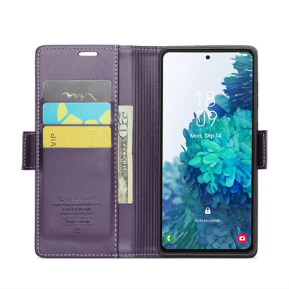 For Samsung Galaxy S20 FE CaseMe 023 Butterfly Buckle Litchi Texture RFID Anti-theft Leather Phone Case(Pearly Purple) - Galaxy S20 FE Cases by CaseMe | Online Shopping UK | buy2fix