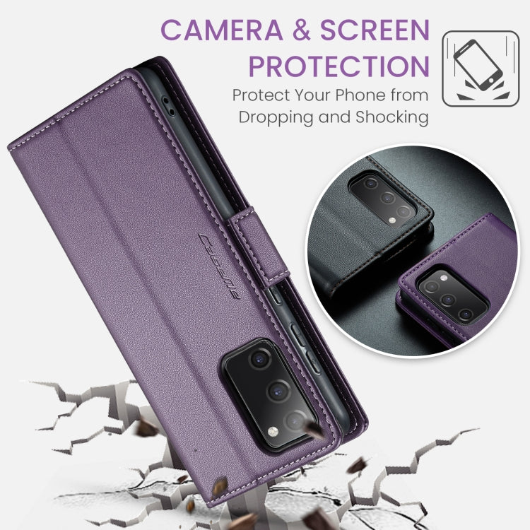 For Samsung Galaxy S20 FE CaseMe 023 Butterfly Buckle Litchi Texture RFID Anti-theft Leather Phone Case(Pearly Purple) - Galaxy S20 FE Cases by CaseMe | Online Shopping UK | buy2fix