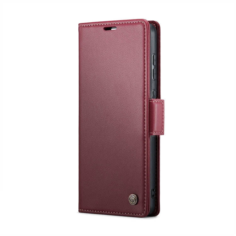 For Samsung Galaxy S21 FE 5G CaseMe 023 Butterfly Buckle Litchi Texture RFID Anti-theft Leather Phone Case(Wine Red) - Galaxy Phone Cases by CaseMe | Online Shopping UK | buy2fix