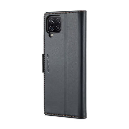For Samsung Galaxy A12 5G CaseMe 023 Butterfly Buckle Litchi Texture RFID Anti-theft Leather Phone Case(Black) by CaseMe