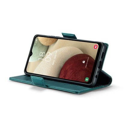 For Samsung Galaxy A12 5G CaseMe 023 Butterfly Buckle Litchi Texture RFID Anti-theft Leather Phone Case(Pearly Blue) by CaseMe