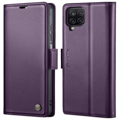 For Samsung Galaxy A12 5G CaseMe 023 Butterfly Buckle Litchi Texture RFID Anti-theft Leather Phone Case(Pearly Purple) by CaseMe