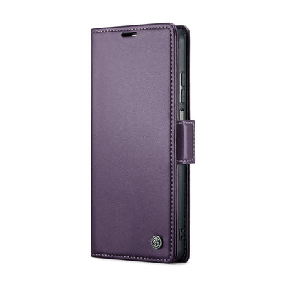 For Samsung Galaxy A12 5G CaseMe 023 Butterfly Buckle Litchi Texture RFID Anti-theft Leather Phone Case(Pearly Purple) by CaseMe