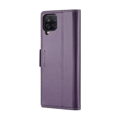 For Samsung Galaxy A12 5G CaseMe 023 Butterfly Buckle Litchi Texture RFID Anti-theft Leather Phone Case(Pearly Purple) by CaseMe