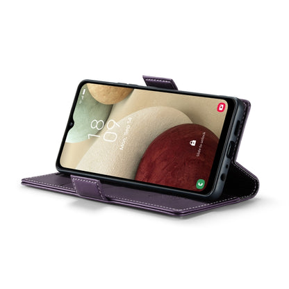 For Samsung Galaxy A12 5G CaseMe 023 Butterfly Buckle Litchi Texture RFID Anti-theft Leather Phone Case(Pearly Purple) by CaseMe