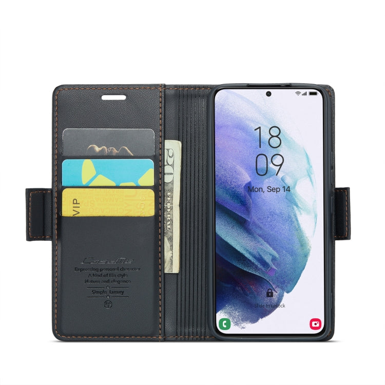 For Samsung Galaxy S21 5G CaseMe 023 Butterfly Buckle Litchi Texture RFID Anti-theft Leather Phone Case(Black) - Galaxy S21 5G Cases by CaseMe | Online Shopping UK | buy2fix