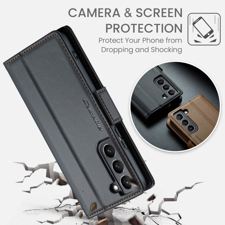 For Samsung Galaxy S21 5G CaseMe 023 Butterfly Buckle Litchi Texture RFID Anti-theft Leather Phone Case(Black) - Galaxy S21 5G Cases by CaseMe | Online Shopping UK | buy2fix