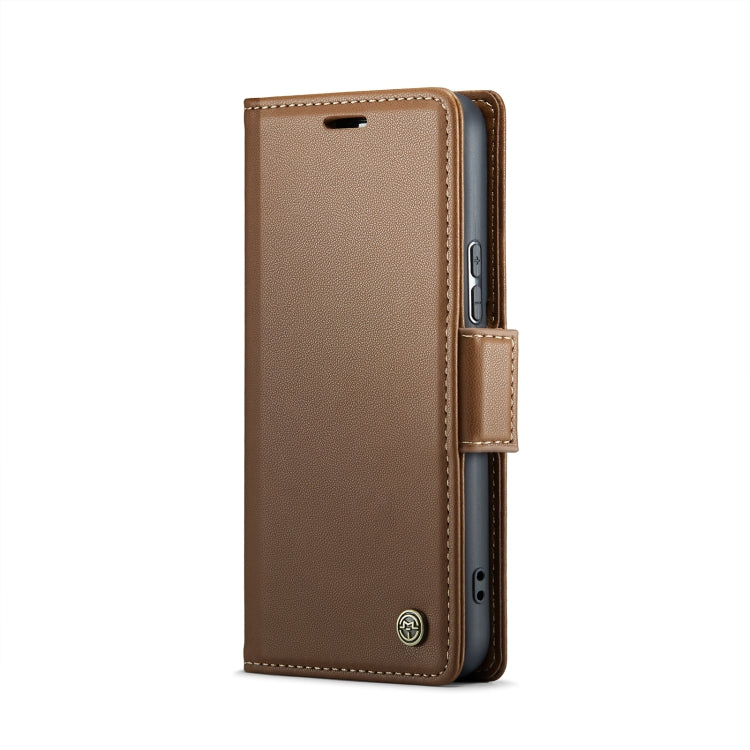For Samsung Galaxy S21+ 5G CaseMe 023 Butterfly Buckle Litchi Texture RFID Anti-theft Leather Phone Case(Brown) - Galaxy S21+ 5G Cases by CaseMe | Online Shopping UK | buy2fix