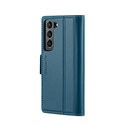For Samsung Galaxy S21+ 5G CaseMe 023 Butterfly Buckle Litchi Texture RFID Anti-theft Leather Phone Case(Blue) - Galaxy S21+ 5G Cases by CaseMe | Online Shopping UK | buy2fix