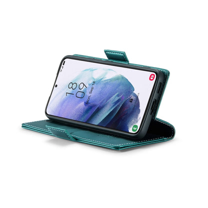 For Samsung Galaxy S21+ 5G CaseMe 023 Butterfly Buckle Litchi Texture RFID Anti-theft Leather Phone Case(Pearly Blue) - Galaxy S21+ 5G Cases by CaseMe | Online Shopping UK | buy2fix