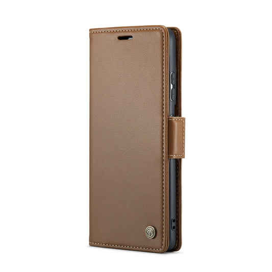 For Samsung Galaxy S21 Ultra 5G CaseMe 023 Butterfly Buckle Litchi Texture RFID Anti-theft Leather Phone Case(Brown) - Galaxy S21 Ultra 5G Cases by CaseMe | Online Shopping UK | buy2fix