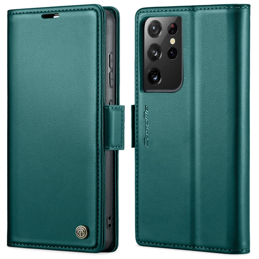For Samsung Galaxy S21 Ultra 5G CaseMe 023 Butterfly Buckle Litchi Texture RFID Anti-theft Leather Phone Case(Pearly Blue) - Galaxy S21 Ultra 5G Cases by CaseMe | Online Shopping UK | buy2fix