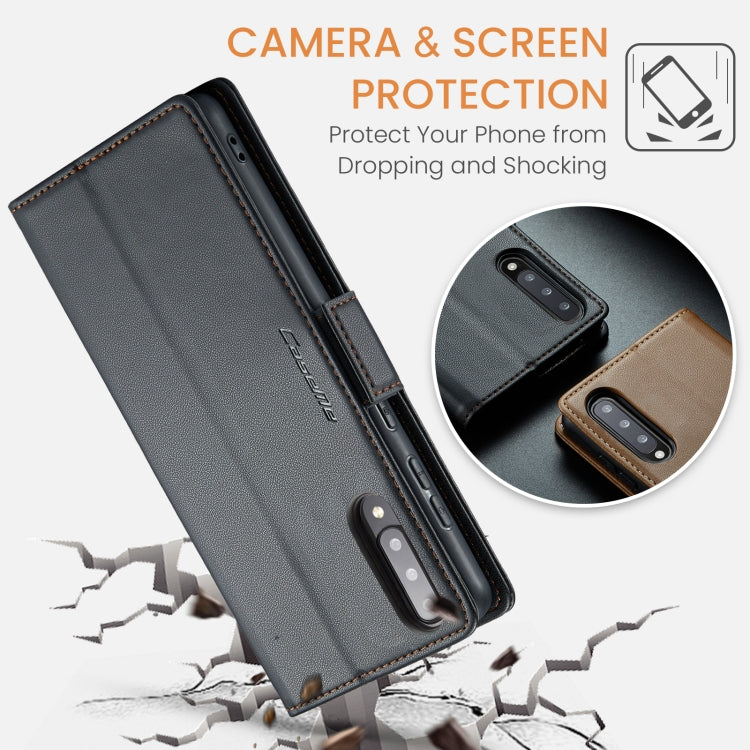 For Samsung Galaxy A30s / A50s / A50 CaseMe 023 Butterfly Buckle Litchi Texture RFID Anti-theft Leather Phone Case(Black) by CaseMe