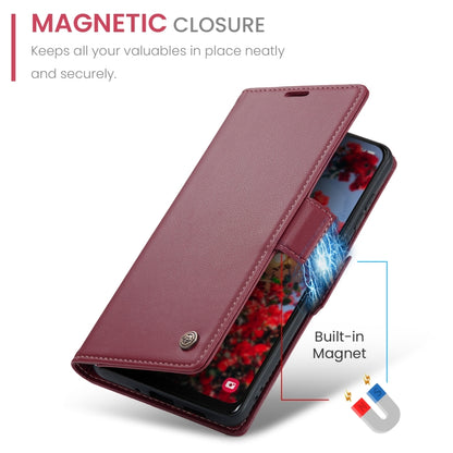 For Samsung Galaxy A30s / A50s / A50 CaseMe 023 Butterfly Buckle Litchi Texture RFID Anti-theft Leather Phone Case(Wine Red) by CaseMe