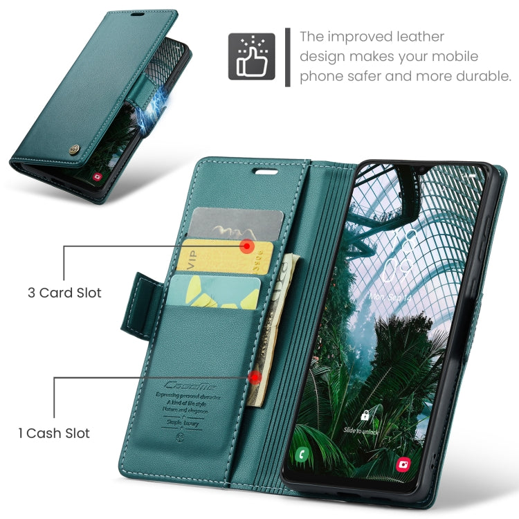 For Samsung Galaxy A30s / A50s / A50 CaseMe 023 Butterfly Buckle Litchi Texture RFID Anti-theft Leather Phone Case(Pearly Blue) by CaseMe