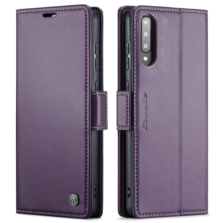 For Samsung Galaxy A30s / A50s / A50 CaseMe 023 Butterfly Buckle Litchi Texture RFID Anti-theft Leather Phone Case(Pearly Purple) by CaseMe