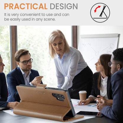 For Samsung Galaxy A32 5G / M32 5G CaseMe 023 Butterfly Buckle Litchi Texture RFID Anti-theft Leather Phone Case(Brown) by CaseMe