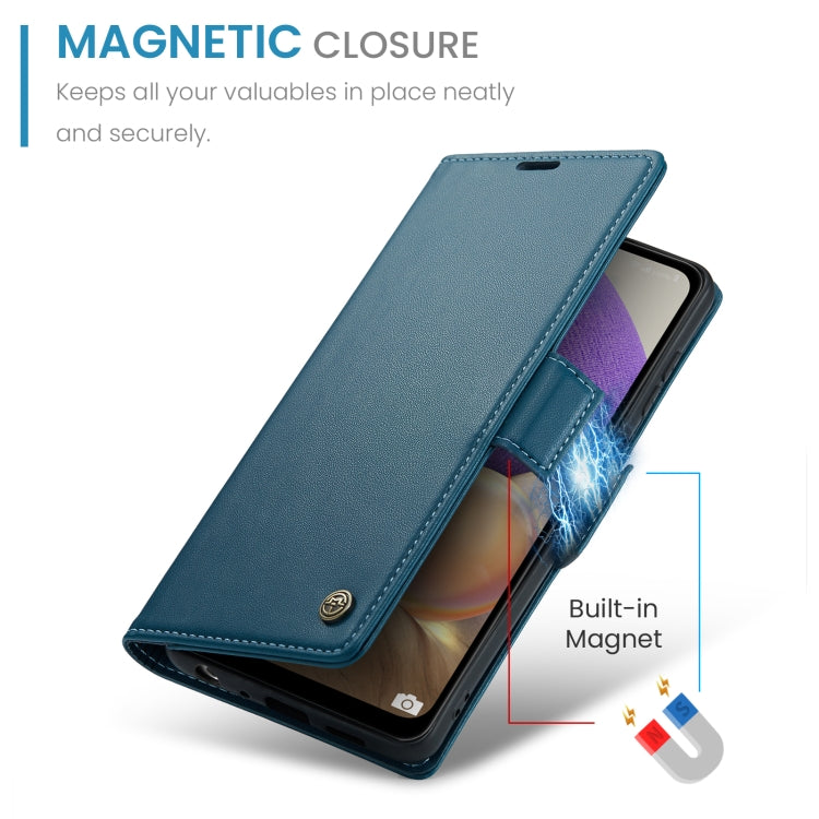 For Samsung Galaxy A32 5G / M32 5G CaseMe 023 Butterfly Buckle Litchi Texture RFID Anti-theft Leather Phone Case(Blue) by CaseMe