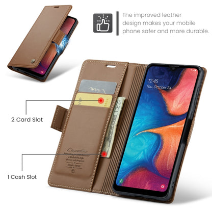 For Samsung Galaxy A40 CaseMe 023 Butterfly Buckle Litchi Texture RFID Anti-theft Leather Phone Case(Brown) by CaseMe