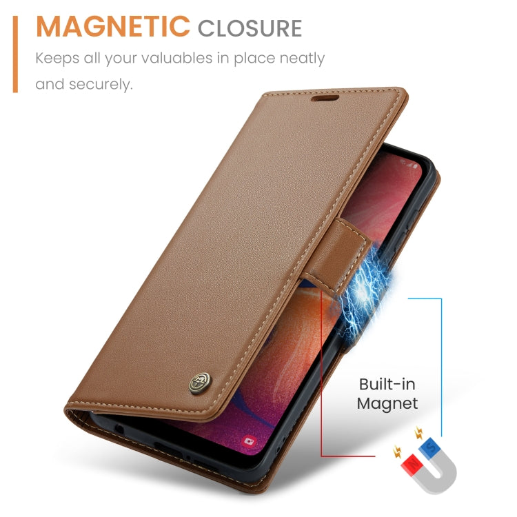For Samsung Galaxy A40 CaseMe 023 Butterfly Buckle Litchi Texture RFID Anti-theft Leather Phone Case(Brown) by CaseMe