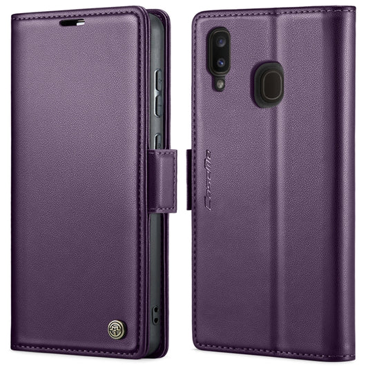 For Samsung Galaxy A40 CaseMe 023 Butterfly Buckle Litchi Texture RFID Anti-theft Leather Phone Case(Pearly Purple) by CaseMe