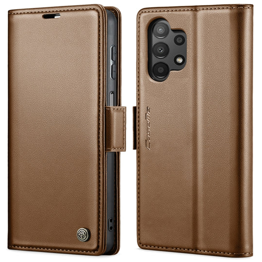 For Samsung Galaxy A13 4G/5G/A04s/A04/M13 5G CaseMe 023 Butterfly Buckle Litchi Texture RFID Anti-theft Leather Phone Case(Brown)