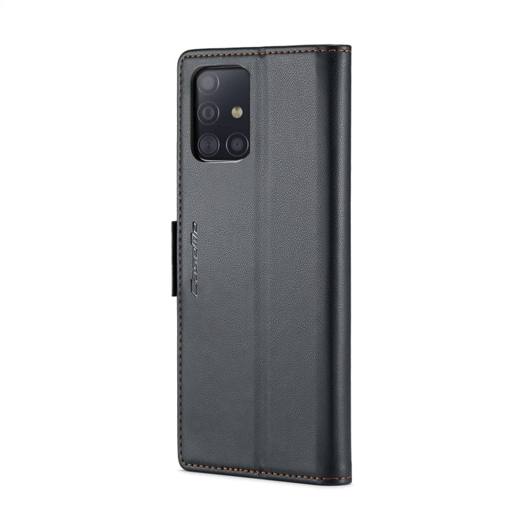 For Samsung Galaxy A51 4G/M40s CaseMe 023 Butterfly Buckle Litchi Texture RFID Anti-theft Leather Phone Case(Black) by CaseMe
