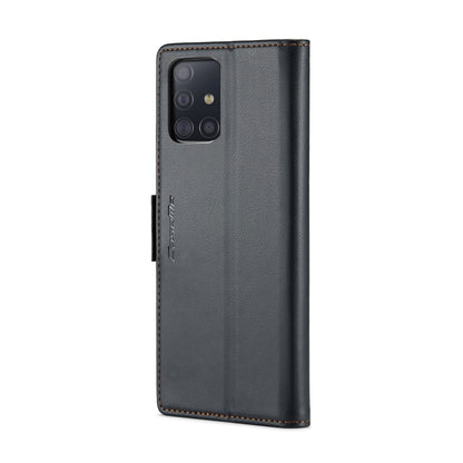 For Samsung Galaxy A51 4G/M40s CaseMe 023 Butterfly Buckle Litchi Texture RFID Anti-theft Leather Phone Case(Black) by CaseMe