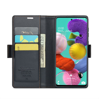 For Samsung Galaxy A51 4G/M40s CaseMe 023 Butterfly Buckle Litchi Texture RFID Anti-theft Leather Phone Case(Black) by CaseMe