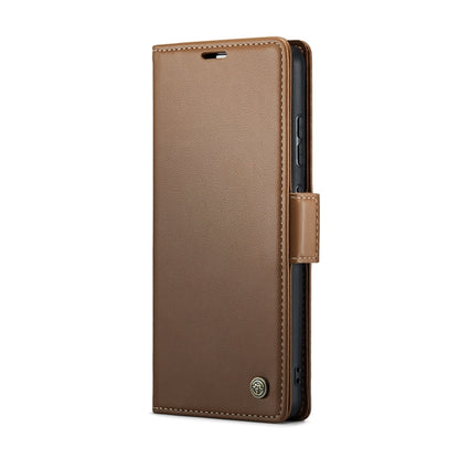 For Samsung Galaxy A51 4G/M40s CaseMe 023 Butterfly Buckle Litchi Texture RFID Anti-theft Leather Phone Case(Brown) by CaseMe