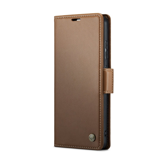 For Samsung Galaxy A51 4G/M40s CaseMe 023 Butterfly Buckle Litchi Texture RFID Anti-theft Leather Phone Case(Brown) by CaseMe