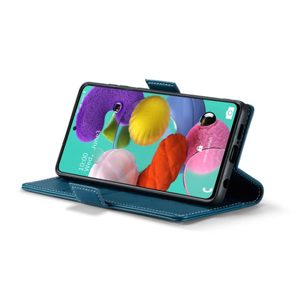 For Samsung Galaxy A51 4G/M40s CaseMe 023 Butterfly Buckle Litchi Texture RFID Anti-theft Leather Phone Case(Blue) by CaseMe