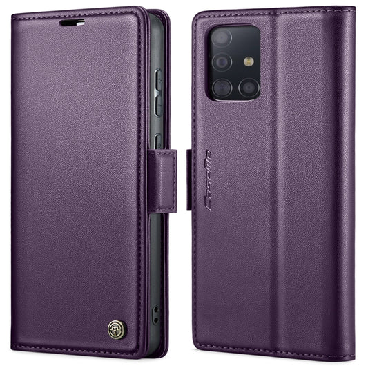 For Samsung Galaxy A51 4G/M40s CaseMe 023 Butterfly Buckle Litchi Texture RFID Anti-theft Leather Phone Case(Pearly Purple) by CaseMe