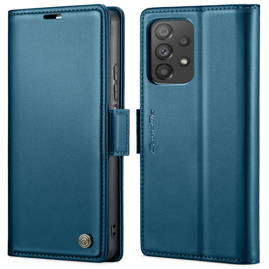 For Samsung Galaxy A72 CaseMe 023 Butterfly Buckle Litchi Texture RFID Anti-theft Leather Phone Case(Blue) - Galaxy Phone Cases by CaseMe | Online Shopping UK | buy2fix
