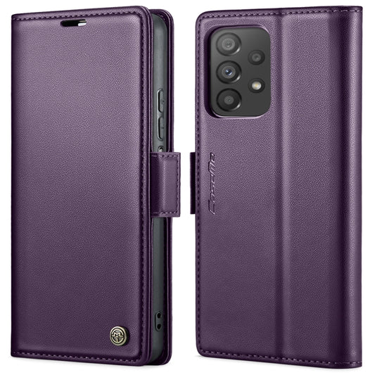 For Samsung Galaxy A72 CaseMe 023 Butterfly Buckle Litchi Texture RFID Anti-theft Leather Phone Case(Pearly Purple) - Galaxy Phone Cases by CaseMe | Online Shopping UK | buy2fix