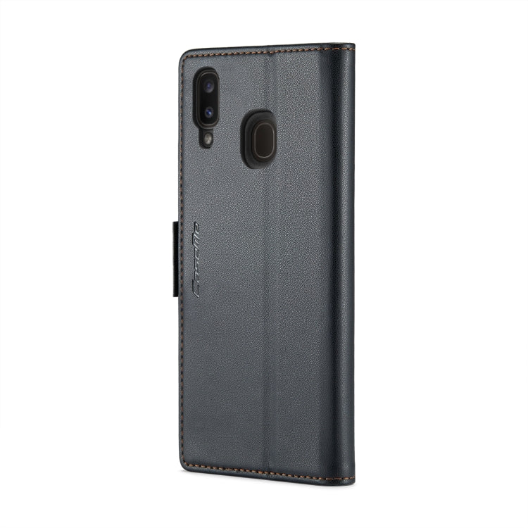 For Samsung Galaxy A20/A30/M10s CaseMe 023 Butterfly Buckle Litchi Texture RFID Anti-theft Leather Phone Case(Black) by CaseMe