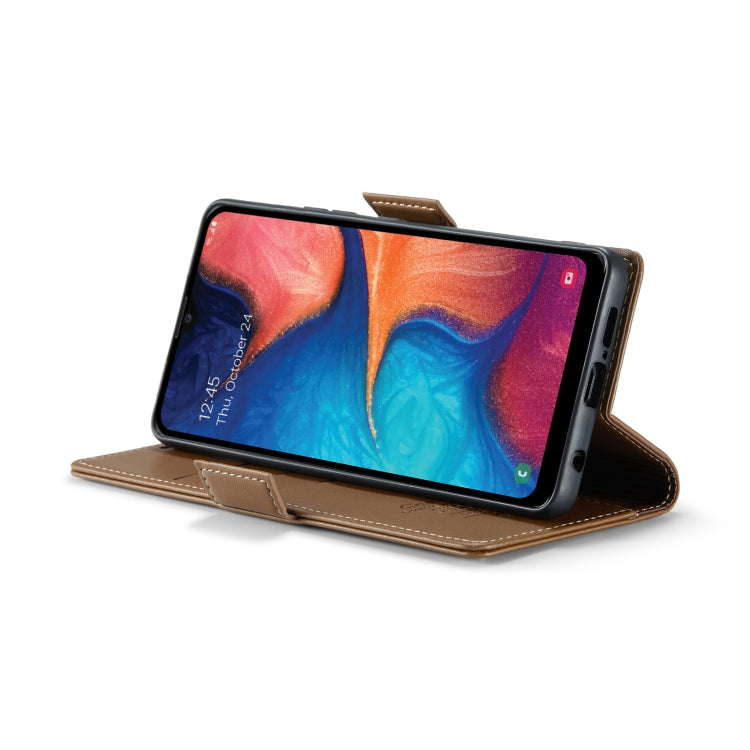 For Samsung Galaxy A20/A30/M10s CaseMe 023 Butterfly Buckle Litchi Texture RFID Anti-theft Leather Phone Case(Brown) by CaseMe