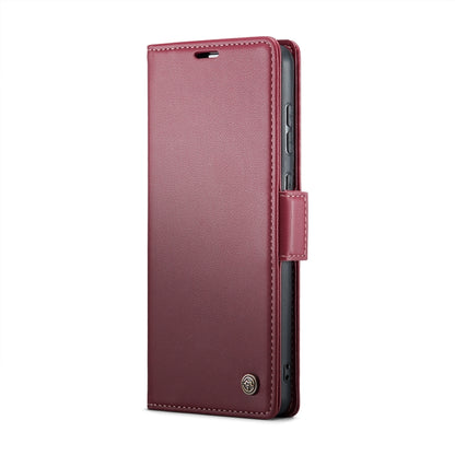 For Samsung Galaxy A20/A30/M10s CaseMe 023 Butterfly Buckle Litchi Texture RFID Anti-theft Leather Phone Case(Wine Red) by CaseMe