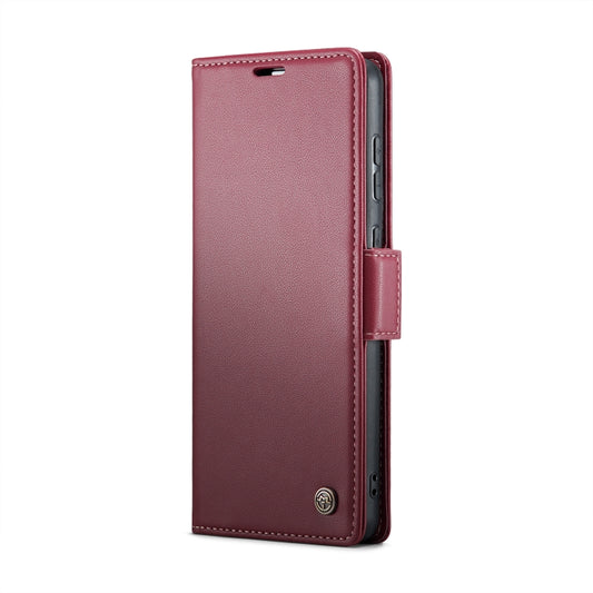 For Samsung Galaxy A20/A30/M10s CaseMe 023 Butterfly Buckle Litchi Texture RFID Anti-theft Leather Phone Case(Wine Red) by CaseMe