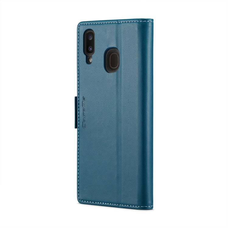 For Samsung Galaxy A20/A30/M10s CaseMe 023 Butterfly Buckle Litchi Texture RFID Anti-theft Leather Phone Case(Blue) by CaseMe