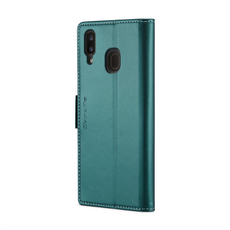 For Samsung Galaxy A20/A30/M10s CaseMe 023 Butterfly Buckle Litchi Texture RFID Anti-theft Leather Phone Case(Pearly Blue) by CaseMe